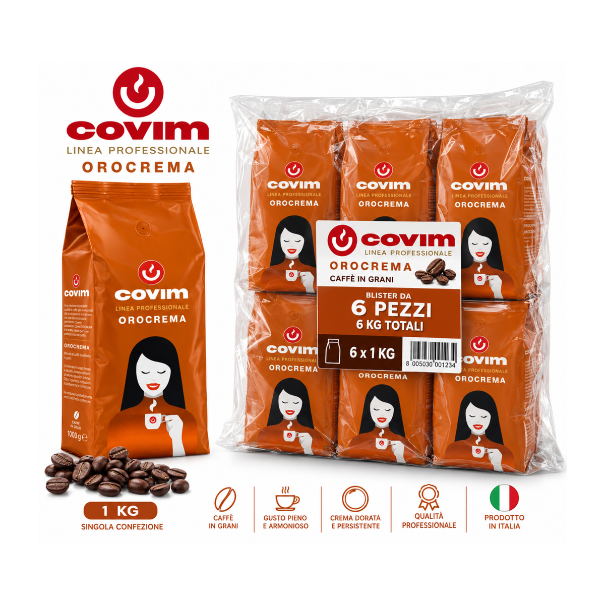 Caffè Covim Orocrema 1 kg x 6 pezzi