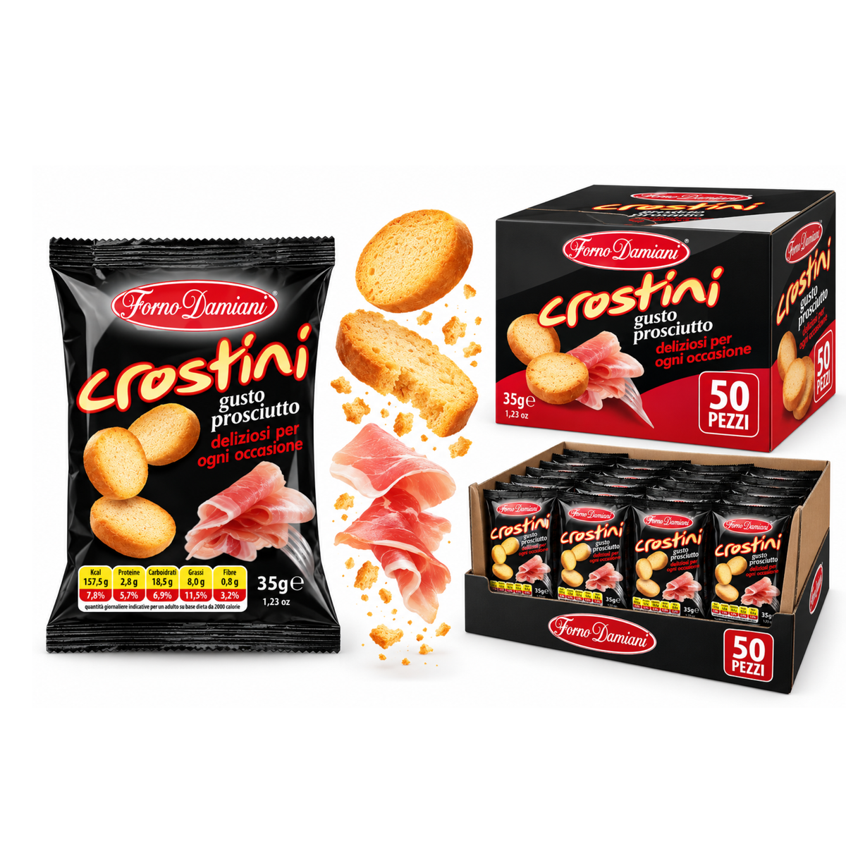 Crostini Forno Damiani da 35gr - Confezione da 50 pezzi