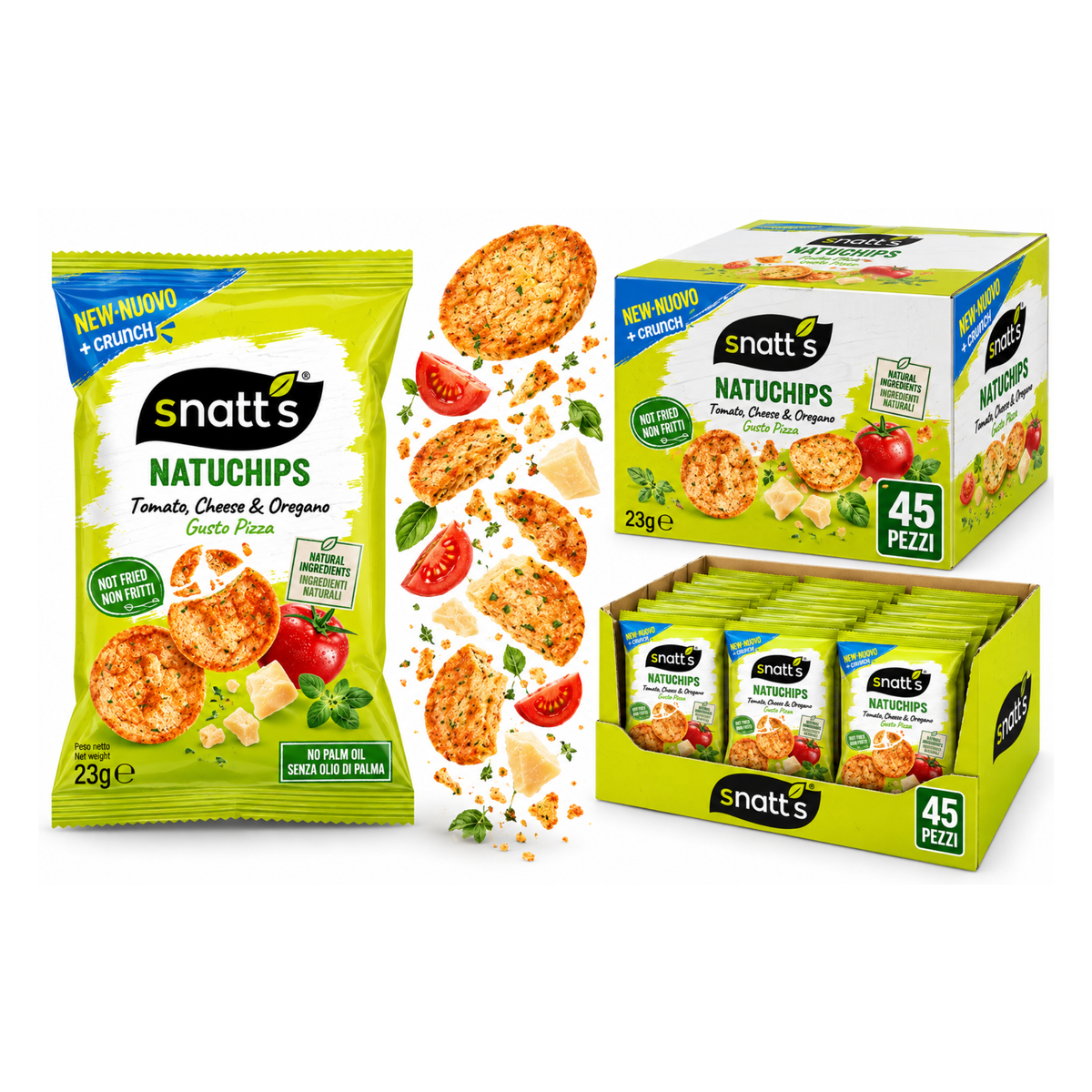 Natuchips gusto pizza da 23gr - Confezione da 45 pezzi