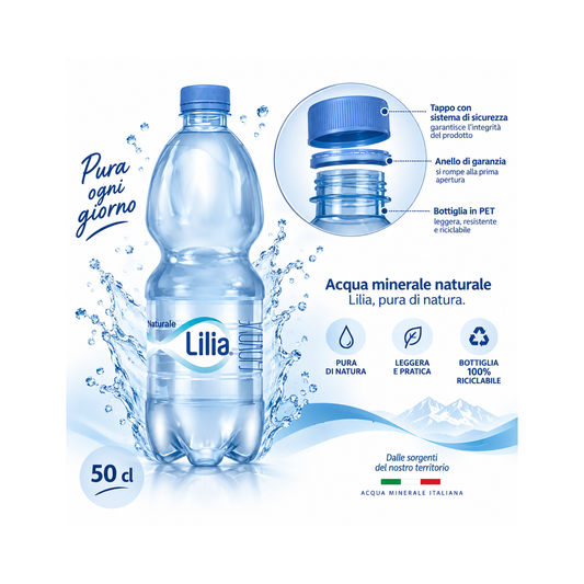 Acqua Lilia naturale 50 cl - Confezione da 24 pezzi