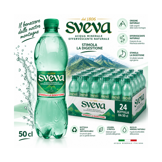 Acqua Sveva frizzante 50 cl - Confezione da 24 pezzi
