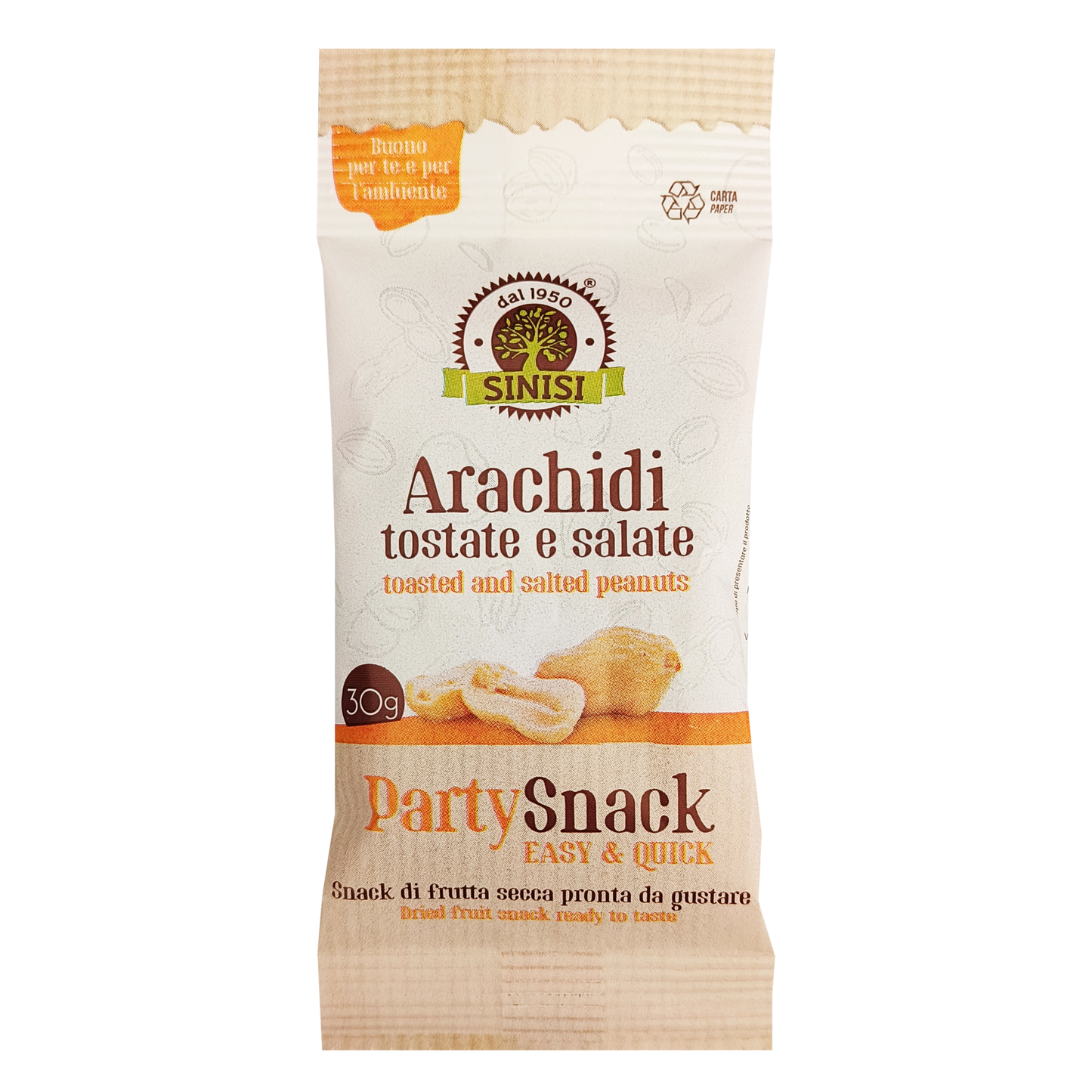 Arachidi tostate e salate 30 gr- Confezione da 24 pz