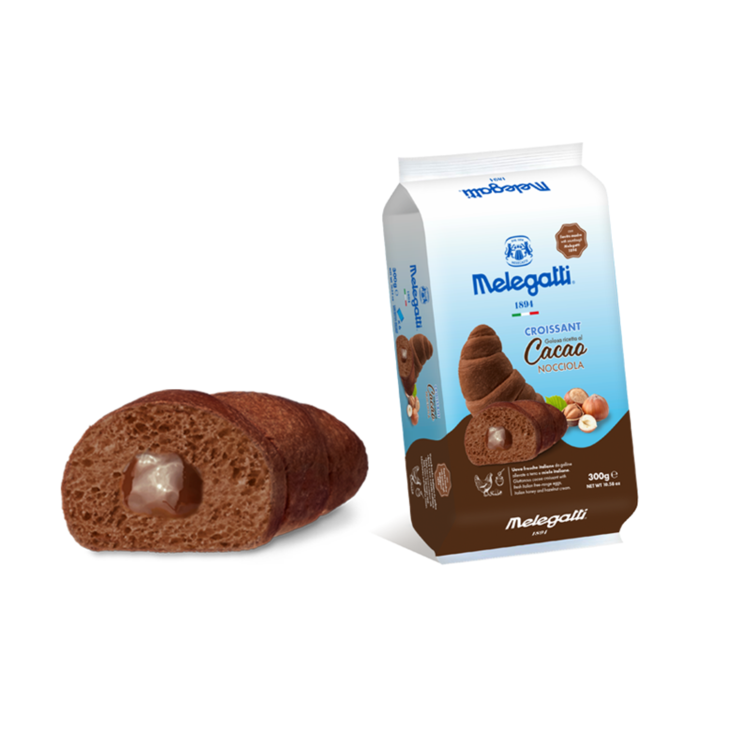 Melegatti Croissant cacao e nocciola da 50g - Confezione da 6 pezzi