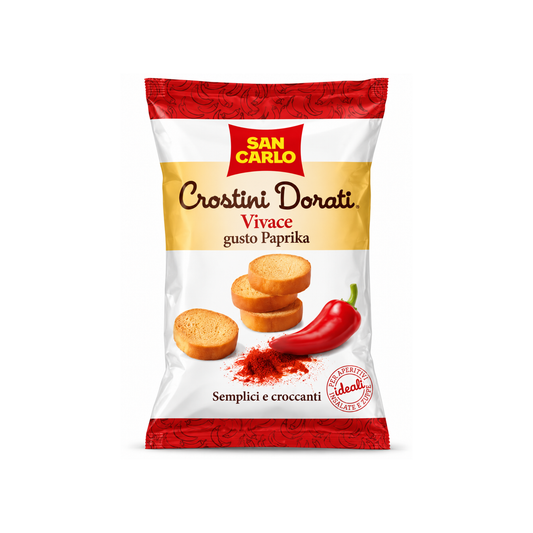 Crostini Dorati Vivace, gusto paprika 75 gr - Confezione da 14 pezzi