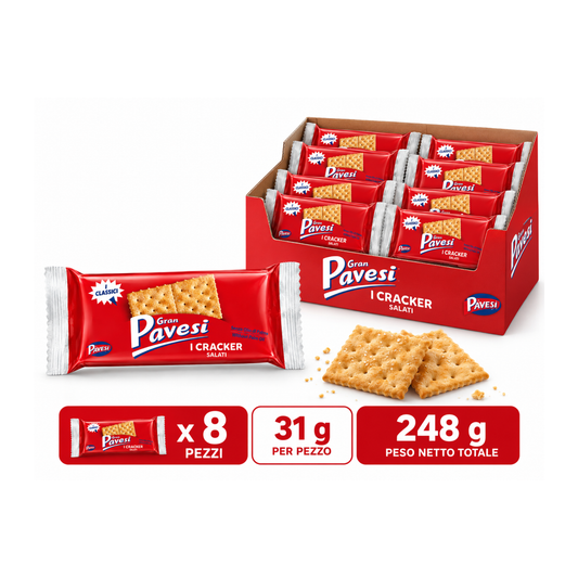 Gran Pavesi, Cracker Classico 31gr - Confezione da 8 pezzi