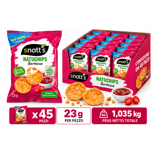 Natuchips gusto barbecue da 23gr - Confezione da 45 pezzi