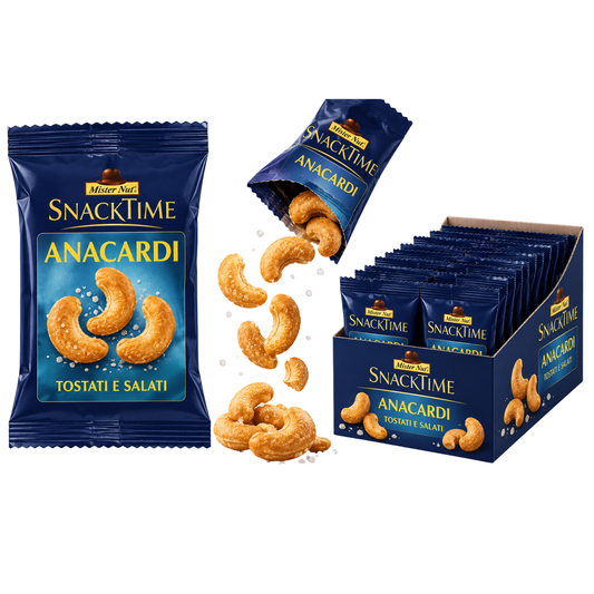 Mr. Nut , Anacardi tostate e salate da 24 g- Confezione da 24 pezzi