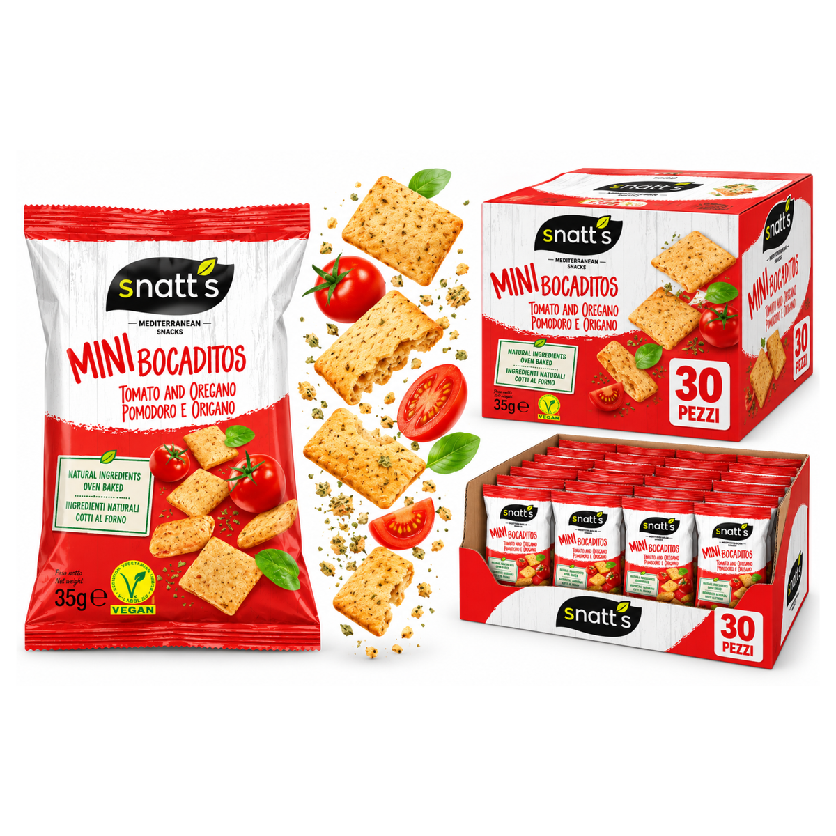 Mini Bocadidos gusto pomodoro da 35gr - Confezione da 30 pezzi