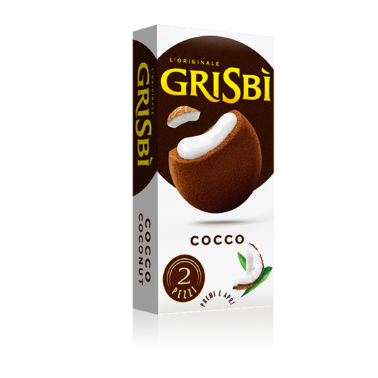 Grisbì 2 biscotti al cocco da 30 gr - Confezione da 30 pezzi