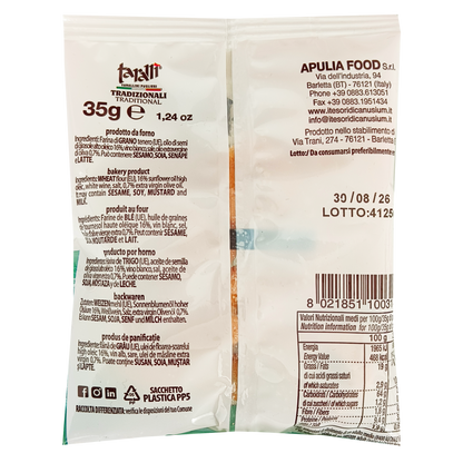 Tarallì , tarallini all'Olio extra Vergine di Oliva da 35gr - Confezione da 50 pezzi