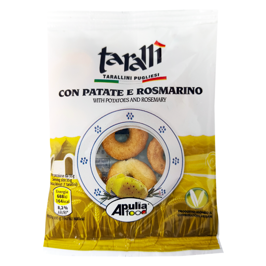 Tarallì , tarallini patate e rosmarino da 35gr - Confezione da 50 pezzi