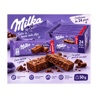 Milka Choco Brownie 2  PZ.  da 50gr - Confezione da 24 pezzi