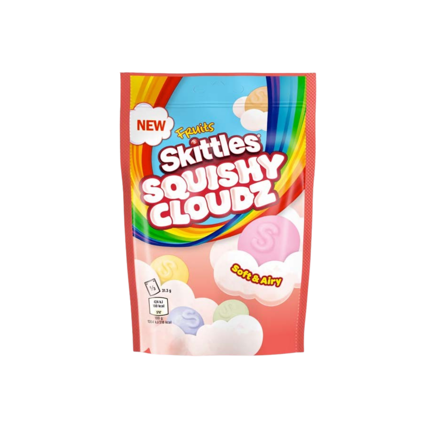 Skittles Squishy Cloudz Fruit da 94 gr - Confezione da 18 pezzi