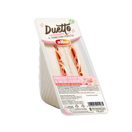 Doppio Tramezzino cotto e salsa leggera 150 gr - Confezione da 8 pezzi