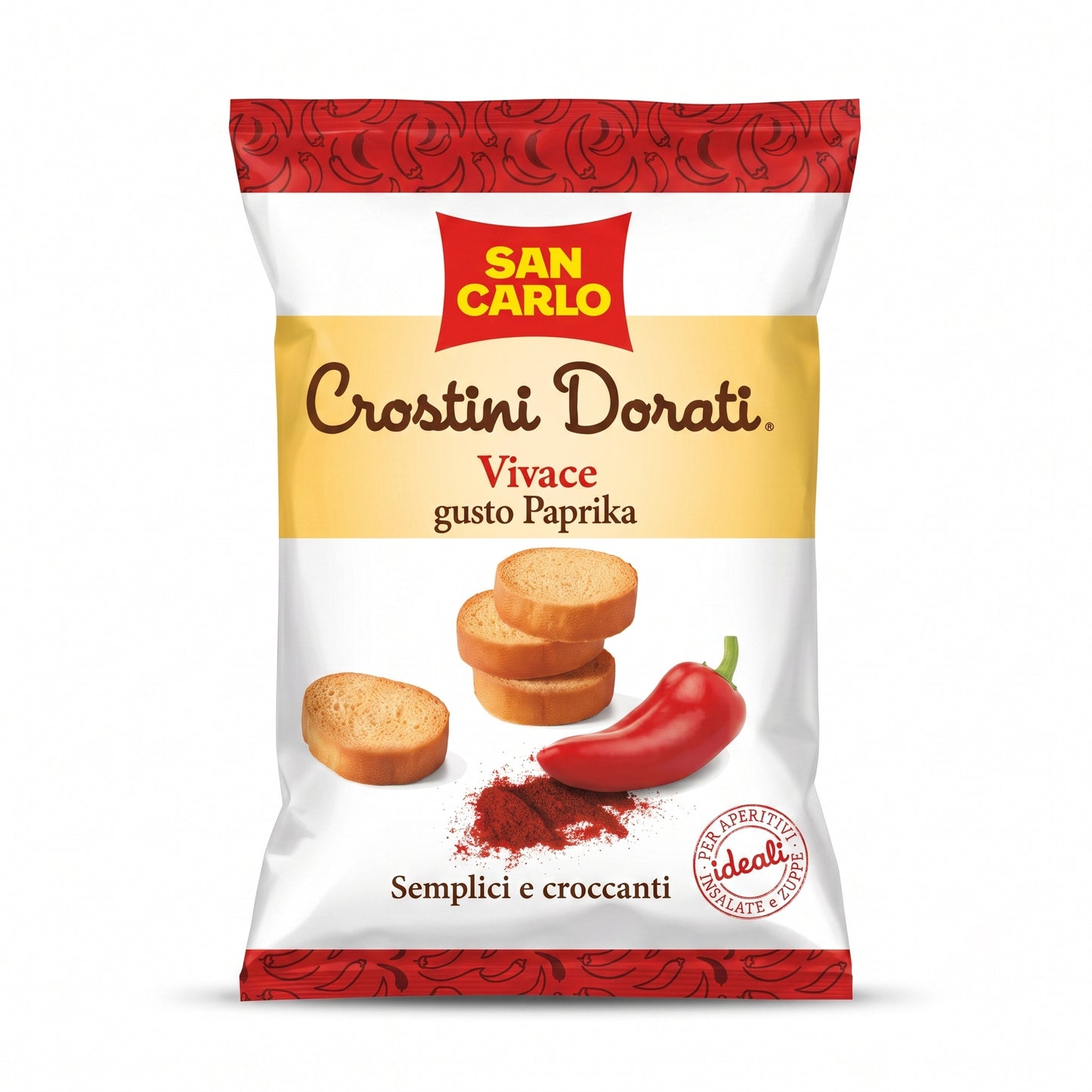 Crostini Dorati Vivace, gusto paprika 75 gr - Confezione da 14 pezzi